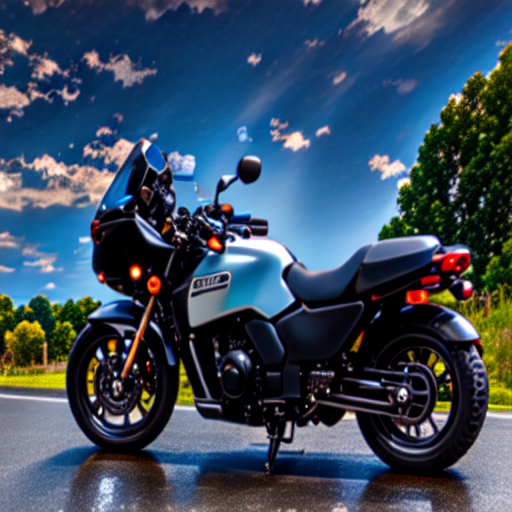 018_a black motorcycle is parked by the side of the road.png